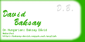 david baksay business card